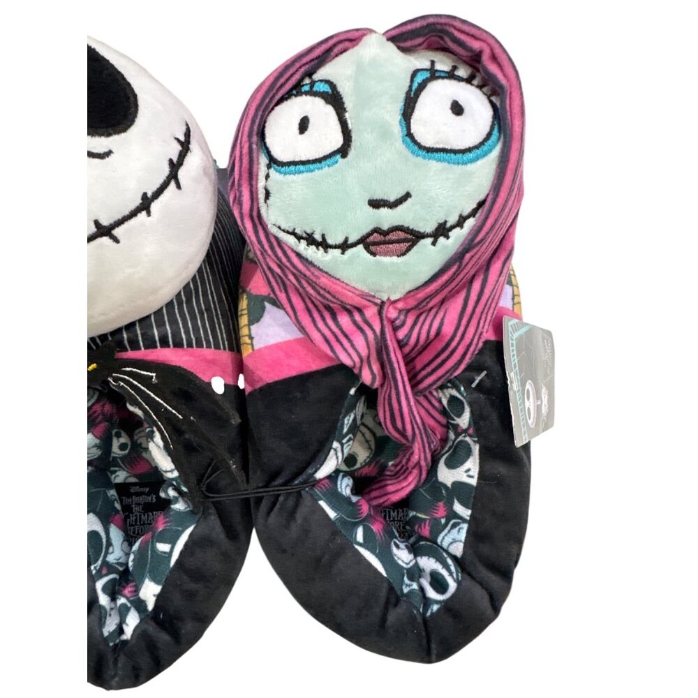 Disney The Nightmare Before Christmas Jack & Sally Plush Slippers 7/8M - Picture 4 of 10